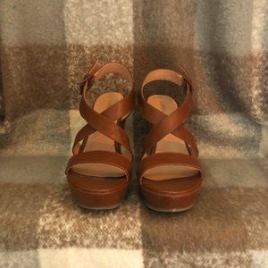 XAPPEAL Lana Brown Faux Leather Wedge Shoes